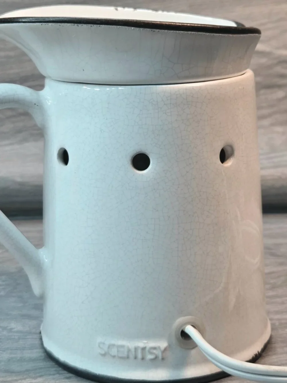Scentsy Prairie Pitcher Full Size Warmer Rustic Crackle Farmhouse Shabby Chic